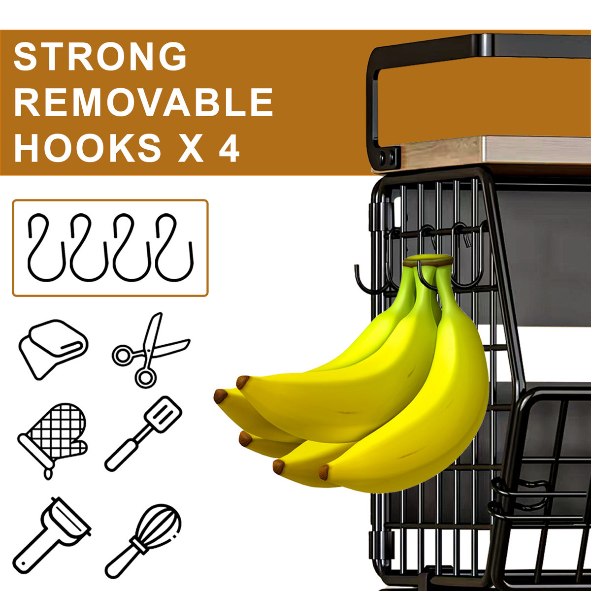 Black Magnetic Shelf for Fridge,Hanging Vegetable and Fruit Storage Bins ,Large Product Container Spice Rack for Refrigerator Kitchen Counter Pantry Single